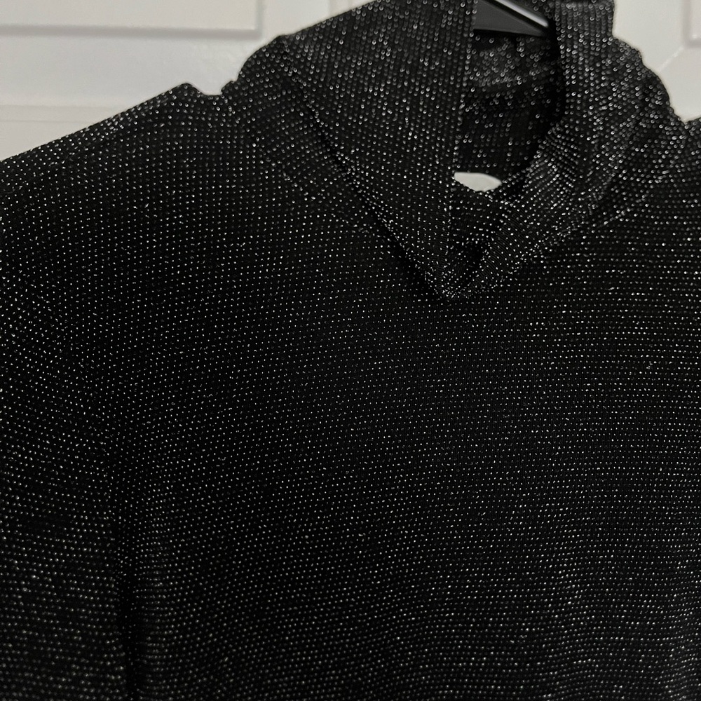 H&M Black Shimmer Turtleneck Top